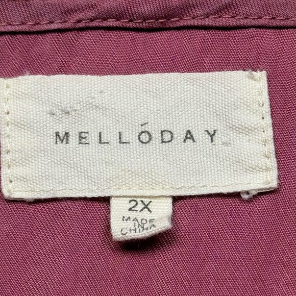 Melloday Asymmetrical Zipper Fall Lightweight Hooded Jacket Women 2X Mauve Pink - Picture 11 of 13